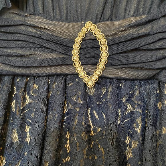 Sangria 2pc Womens Navy Blue Lace Fit and Flare Dress size 8. - Picture 10 of 12